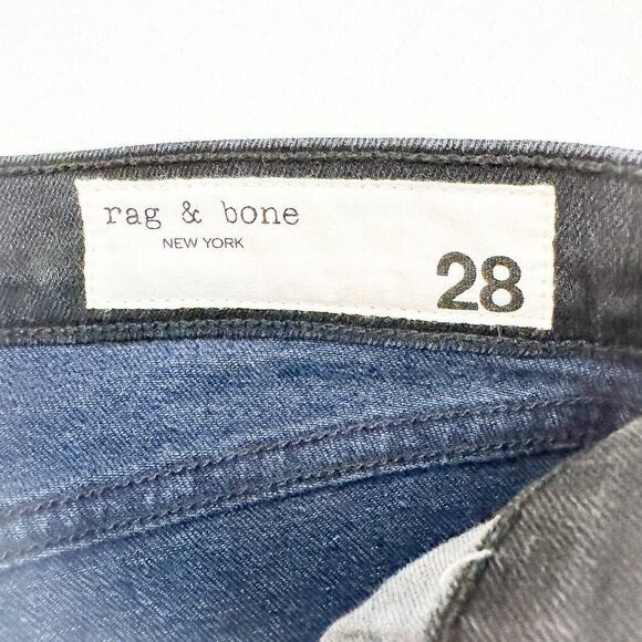 Rag & Bone Skinny Denim Jeans Black Bruin W1532K502BBRO Size 28 - Picture 7 of 9